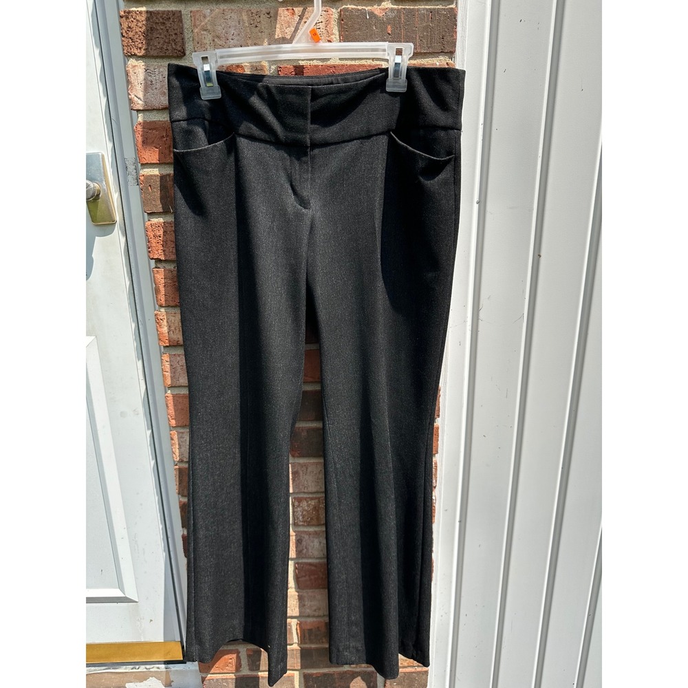 Express Design Studio Editor Pants Womens 6R Charcoal Gray Metallic Dress Slacks